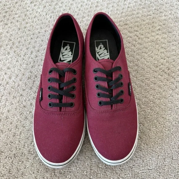 Vans Authentic Lo Pro Port Wine Red Lace Up Vans Size 8 - Picture 5 of 6